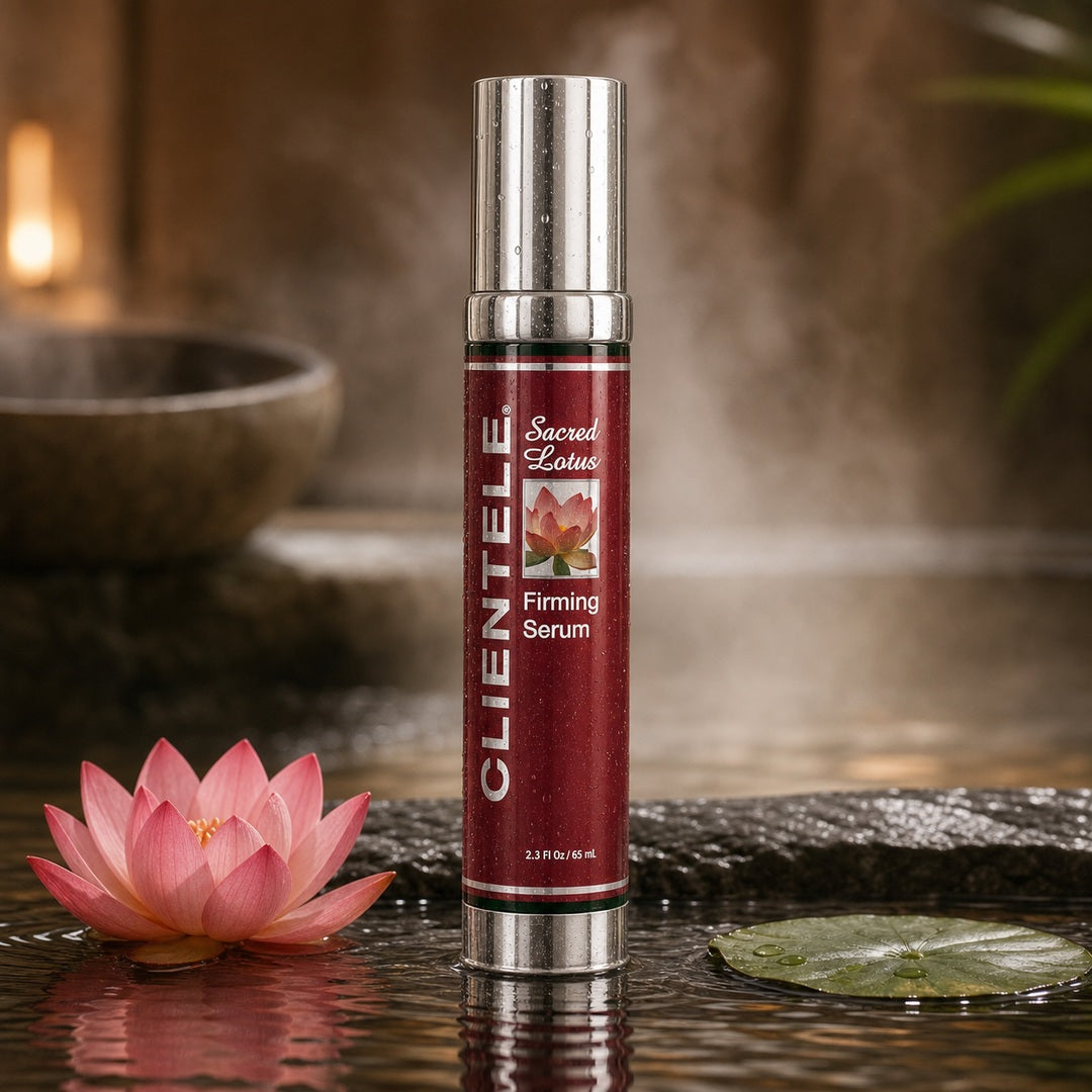 Sacred Lotus Firming Serum — spa still life